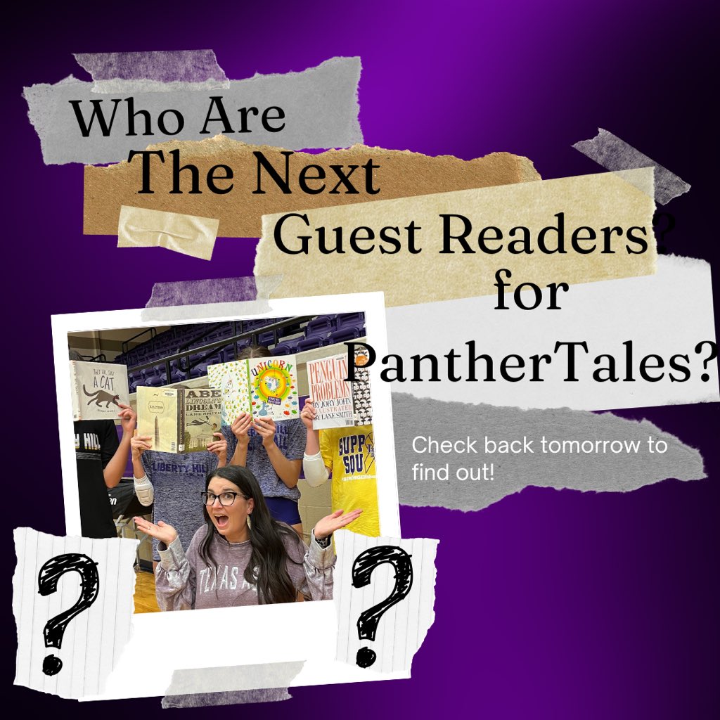 Library_LHHS's tweet photo. Who's behind those books???  Check back tomorrow to see which LHHS group will be guest reading at Liberty Hill Elementary for PantherTales tomorrow! https://t.co/wZ8L1bioSH