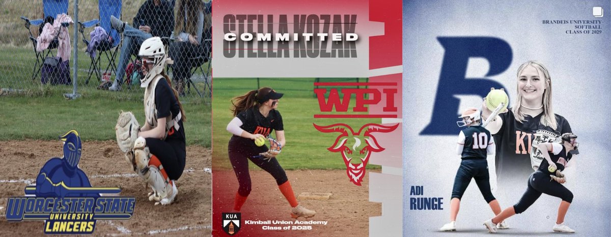 Matt Underhill (@coach_underhill) on Twitter photo Three <a href="/kimballunion/">Kimball Union</a> seniors, three captains, three commitments locked in. So proud of these girls and so lucky to coach them. Can't wait until spring! <a href="/zoiestevens2025/">Zoie Stevens</a> <a href="/KozakStella/">Stella Kozak</a> <a href="/AdiRunge10/">Adi Runge</a> <a href="/WSU_Softball/">WSU Lancers Softball</a> <a href="/WPISoftball/">WPI Softball</a> <a href="/JudgesSoftball/">Brandeis University Softball</a> <a href="/PolarCrush/">Polar Crush Softball</a> <a href="/nhsoftball603/">NH Fastpitch Softball</a> Three <a href="/kimballunion/">Kimball Union</a> seniors, three captains, three commitments locked in. So proud of these girls and so lucky to coach them. Can't wait until spring! <a href="/zoiestevens2025/">Zoie Stevens</a> <a href="/KozakStella/">Stella Kozak</a> <a href="/AdiRunge10/">Adi Runge</a> <a href="/WSU_Softball/">WSU Lancers Softball</a> <a href="/WPISoftball/">WPI Softball</a> <a href="/JudgesSoftball/">Brandeis University Softball</a> <a href="/PolarCrush/">Polar Crush Softball</a> <a href="/nhsoftball603/">NH Fastpitch Softball</a>