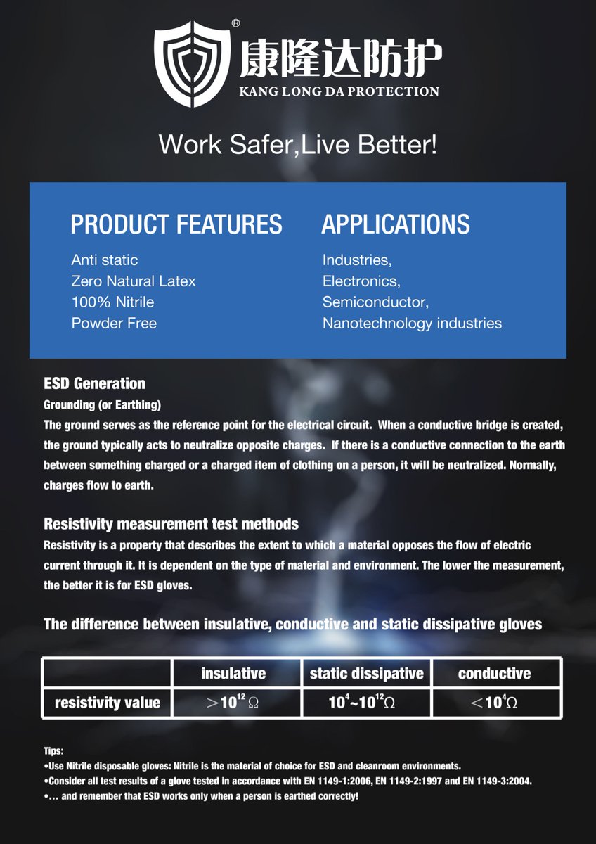 kld_da's tweet image. New at KLD Vietnam, we can supply ESD (Electrostatic Dissipative) disposable gloves!  Typically used in the electronics industry, these gloves prevent discharges that can damage product.   Inquiry with us today!
