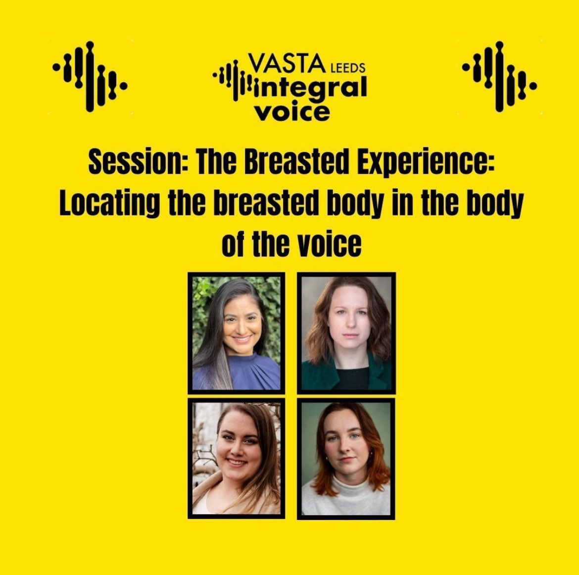 StancliffeVoice's tweet photo. Extremely honoured to be presenting my research @VASTAtweets Leeds symposium. Sharing my work on authenticity, clarity &amp; accent bias, &amp; how I’ve applied that in the industry, alongside fellow northerner @RosemaryBerkon. And group research on the breasted body in voice work. https://t.co/O5XmBwbV8f