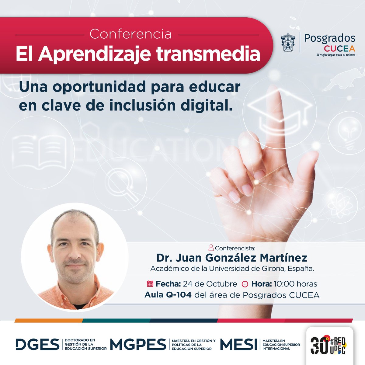 mtriaeds's tweet photo. Te invitamos a la conferencia “El aprendizaje Trasmedia” una oportunidad para educar en clave de inclusión digital.
Únete para descubrir cómo estas tendencias pueden enriquecer el futuro de la educación. Y caminar así a una educación más inclusiva ¡Te esperamos! 📕📚 https://t.co/nExuBCT3u5