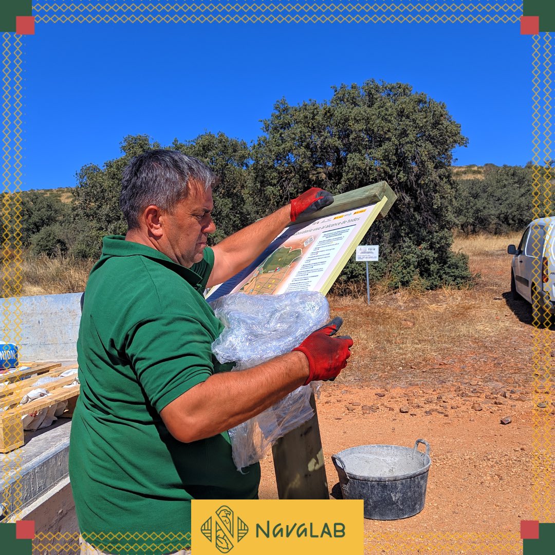 FundacionFire's tweet photo. 📢🌿 ¡Ya hemos instalado los nuevos paneles en #LaNavadelConejo (Valdepeñas, Ciudad Real).
Así, podrás enterarte de todas las actividades de restauración que realizamos para proteger el patrimonio natural y cultural en #NavaLAB 
#CienciaAbierta 
@FECYT_Ciencia @mitecogob #IRIAF https://t.co/c2Wjvd55BS