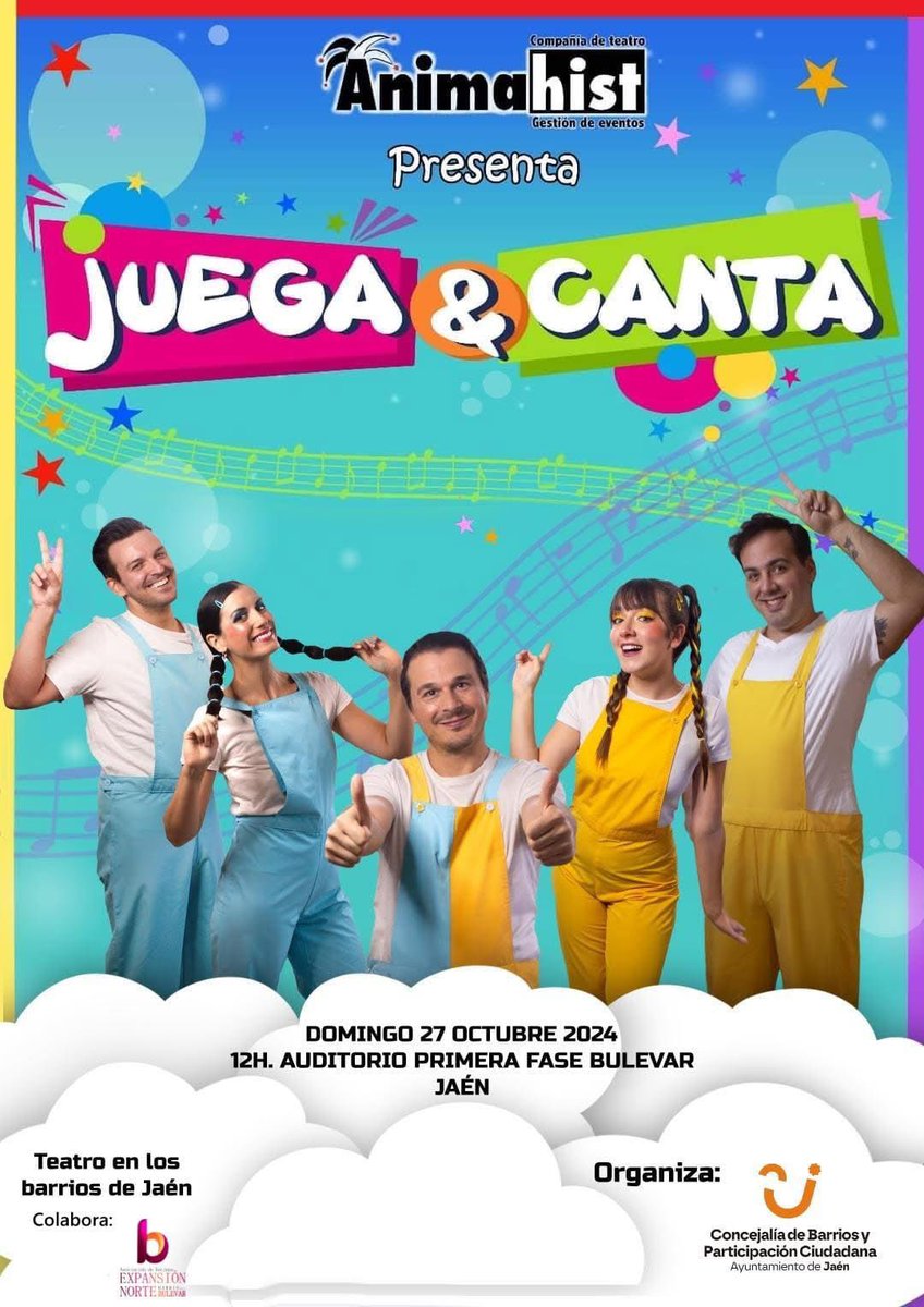 Expansión Norte (@avexpansionn) on Twitter photo Este domingo, día 27 de octubre, a las 12 h, en el auditorio de Parque Juan Pablo II, se realizará esta actividad gratuita y familiar, organizada por la <a href="/participajaen/">Participa Jaén 🫶🏻</a> y con la colaboración de la <a href="/AvExpansionN/">Expansión Norte</a>
OS ESPERAMOS‼️ Este domingo, día 27 de octubre, a las 12 h, en el auditorio de Parque Juan Pablo II, se realizará esta actividad gratuita y familiar, organizada por la <a href="/participajaen/">Participa Jaén 🫶🏻</a> y con la colaboración de la <a href="/AvExpansionN/">Expansión Norte</a>
OS ESPERAMOS‼️