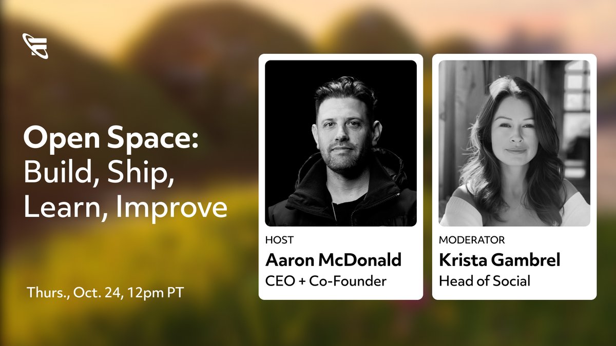 Futureverse (@futureverse) on Twitter photo We’re less than 24 hours away from the next #OpenSpace session with <a href="/aaronmcdnz/">captain.root</a> and <a href="/mskristagambrel/">Krista Gambrel</a>! ⚡
Reminder to retweet the Spaces link below for a chance to win 1,250 $ROOT! 10 winners announced by end of day, Oct. 25th! 💰
See you soon! 😎 👊
x.com/i/spaces/1yoKM… We’re less than 24 hours away from the next #OpenSpace session with <a href="/aaronmcdnz/">captain.root</a> and <a href="/mskristagambrel/">Krista Gambrel</a>! ⚡
Reminder to retweet the Spaces link below for a chance to win 1,250 $ROOT! 10 winners announced by end of day, Oct. 25th! 💰
See you soon! 😎 👊
x.com/i/spaces/1yoKM…
