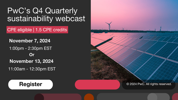 Gregory6123's tweet photo. Our Quarterly sustainability webcast will cover the latest ESG accounting and reporting developments impacting domestic and multinational companies. Register now for November 7 or 13. 

https://t.co/BQ54r75B3t https://t.co/26KkupNMR4