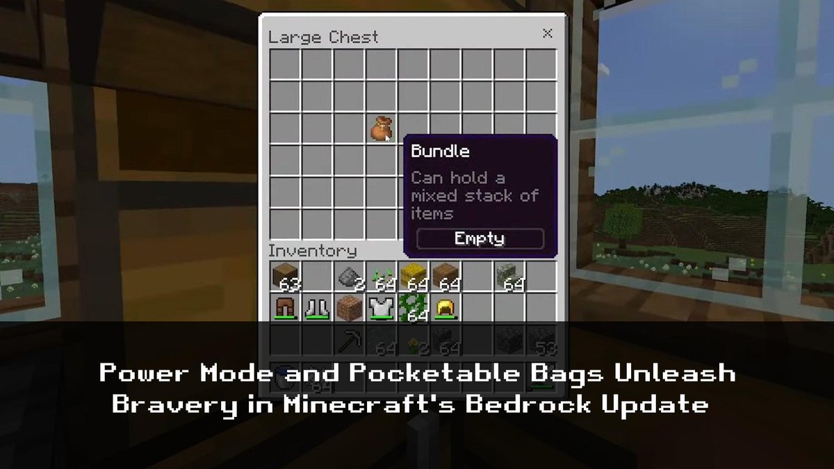 GamerBotNews's tweet image. Minecraft: Power Mode and Pocketable Bags in Bedrock Edition are now available in the Bundles Of Bravery update #Minecraft #BedrockEdition