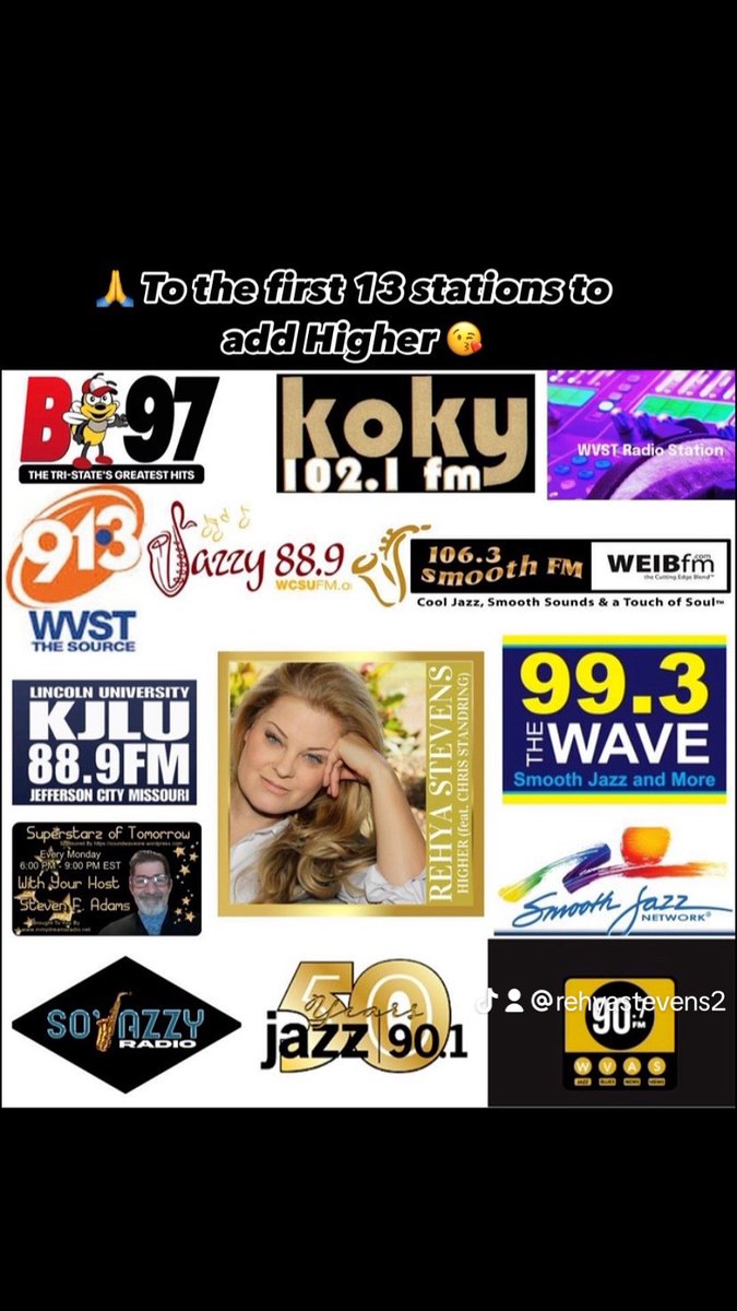 From the 2nd leg of the radio campaign for "Higher," I want to thank the FIRST 13 stations who added the single -  with no idea whether other Billboard charting stations had jumped on board or not. I appreciate your support more than you know! 🙏