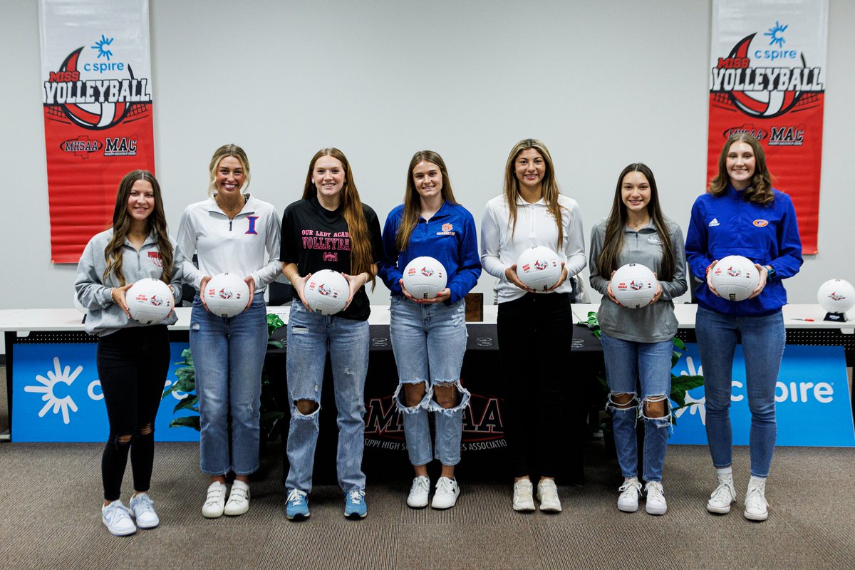misshsaa's tweet photo. Fun day in Clinton at the MHSAA &amp; MAC offices as we celebrated our 2024 C Spire Miss Volleyball Award recipients! Congratulations on a great season on the court!! https://t.co/ERiH6rWtuL