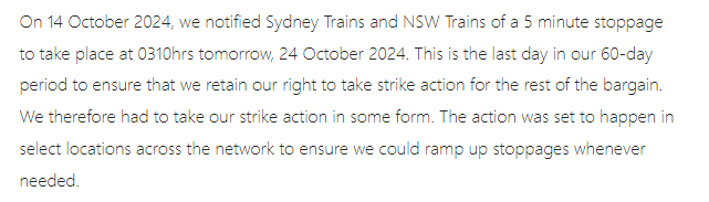 natwardmlc's tweet photo. If you were impacted by the  strike action on Sydney Trains this morning, be aware the Government was advised 10 days ago and did nothing to notify the public ... https://t.co/TKLsMsGzJs