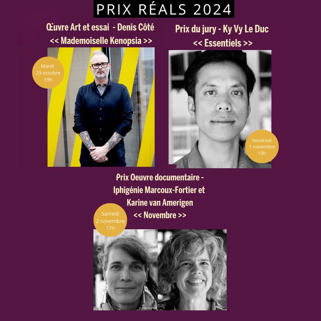 pixelleX (@rp_pixellex) on Twitter photo Retrouvez les œuvres gagnantes des prix RÉALS 2024 à la <a href="/cinemathequeqc/">Cinémathèque QC</a>!
- Mademoiselle Kenopsia , mardi 29 octobre à 19h
- Essentiels, vendredi 1 novembre à 19h
- Novembre, samedi 2 novembre à 17h
👉Billetterie : cinematheque.qc.ca/fr/cycles/prix… Retrouvez les œuvres gagnantes des prix RÉALS 2024 à la <a href="/cinemathequeqc/">Cinémathèque QC</a>!
- Mademoiselle Kenopsia , mardi 29 octobre à 19h
- Essentiels, vendredi 1 novembre à 19h
- Novembre, samedi 2 novembre à 17h
👉Billetterie : cinematheque.qc.ca/fr/cycles/prix…