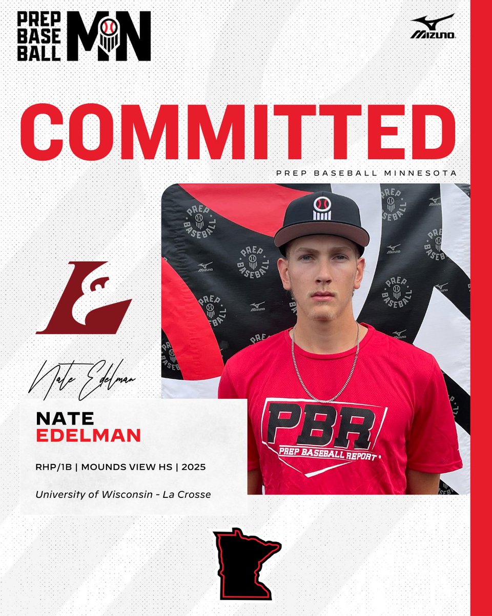PrepBaseballMN's tweet photo. 🎓𝐂𝐨𝐦𝐦𝐢𝐭𝐦𝐞𝐧𝐭 𝐖𝐚𝐭𝐜𝐡🎓

Nate Edelman, (2025, RHP/1B, @mvvarsbaseball) commits to the University of Wisconsin-La Crosse.

👤 https://t.co/LRZl9SpH4l

@NathanEdelman07 ✖️ @UWLAXBaseball https://t.co/KdS18rYs31