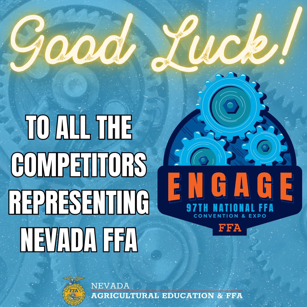 🎉 Good luck to all of the Nevada FFA Members that will be competing in various Career &amp; Leadership Development Events while at the National FFA Convention &amp; Expo!

📱 Stay tuned by following Nevada FFA on Facebook, Instagram and X for real time updates!