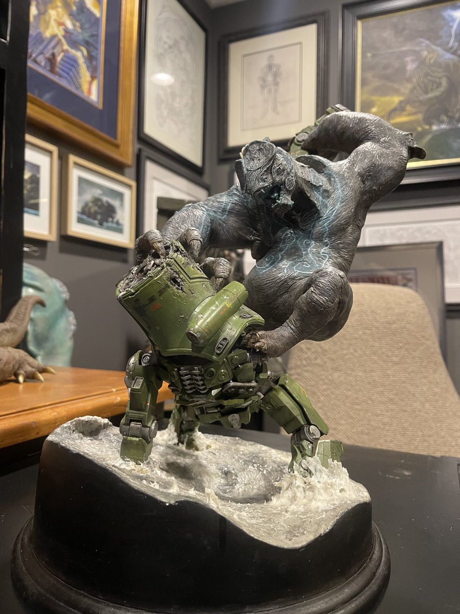 ⁦ After a year and a half (prepping and shooting “F”)  I was finally able to place this beautiful gift / sculpture by <a href="/aki_shi_/">植田明志</a>⁩  Akishi-San and Ani-San directly in the Kaiju / Pac Rim Room of Bleak House!!  Thank You!!!