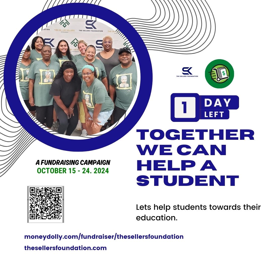 TSF_22_OH's tweet photo. We have only [1] day left! You still have time to donate. This fundraising campaign benefits students @wilberforce_u through our @thedrleesellersscholarship fund. Donate today, right now. Go to https://t.co/nDsThJ1TiF. Let's build the minds of our future. #tsf #tdlss #moneydolly https://t.co/kALhS3joLz