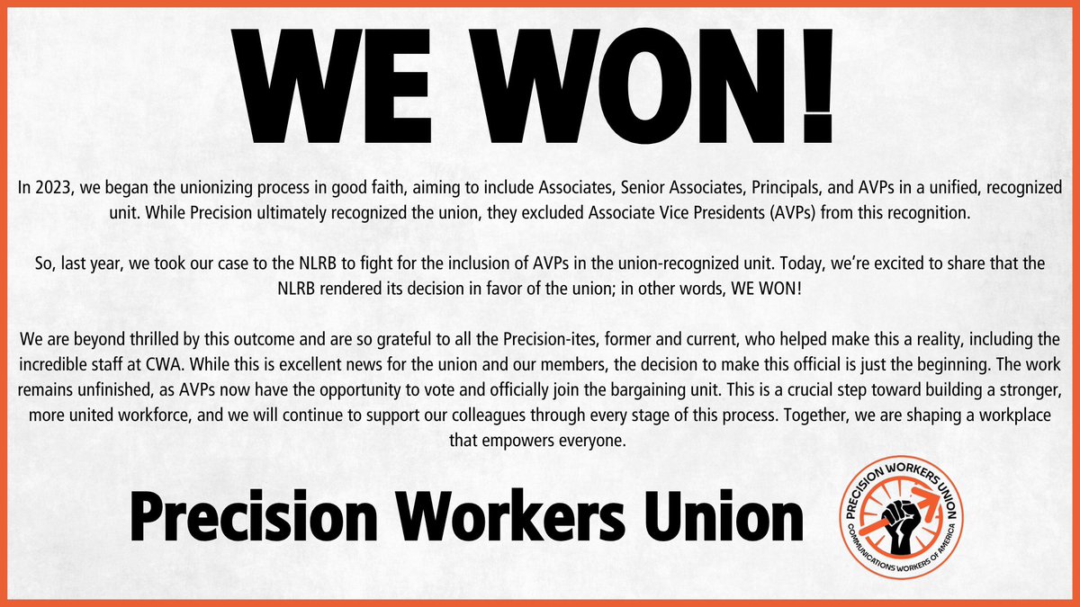 Precision Workers Union tweet media