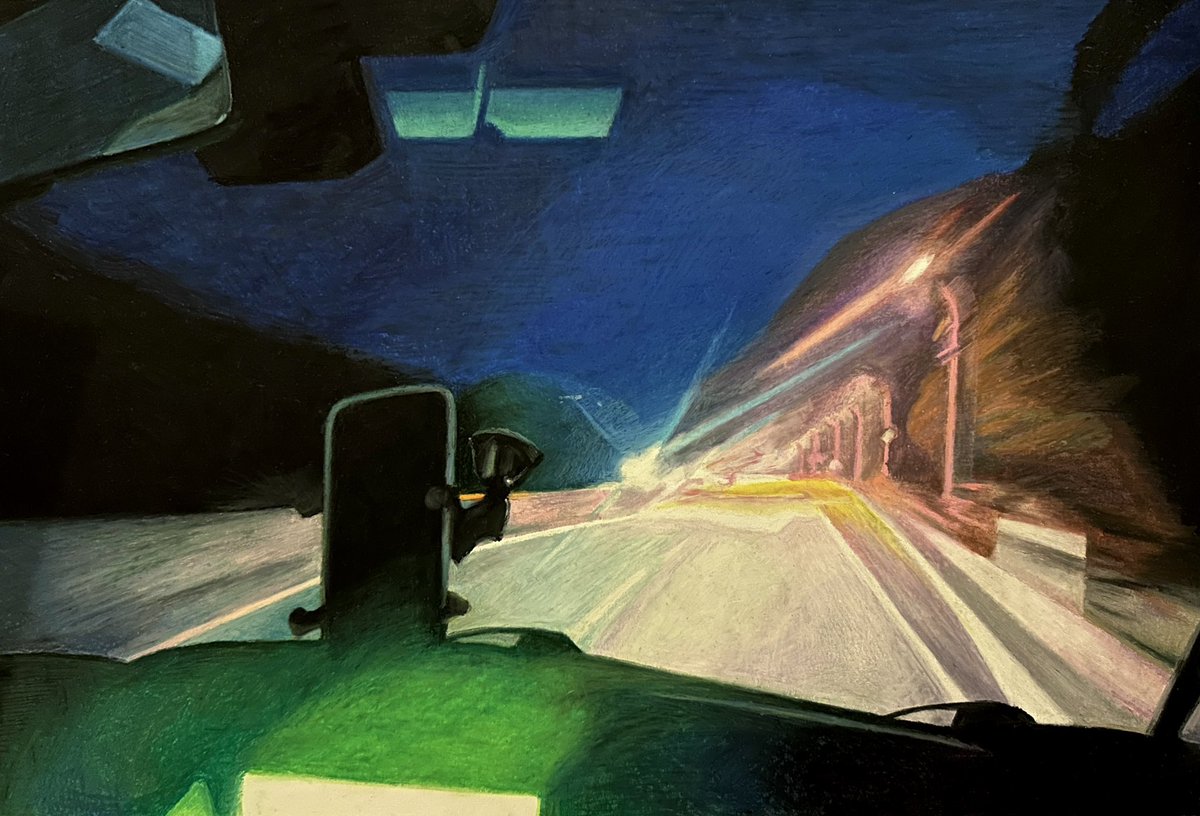 naogardunoyou's tweet photo. funeral procession (miss you forever) I - IV, 2024, oil pastel on paper. https://t.co/BJ23uFUIev