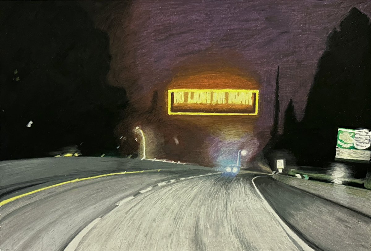 naogardunoyou's tweet photo. funeral procession (miss you forever) I - IV, 2024, oil pastel on paper. https://t.co/BJ23uFUIev
