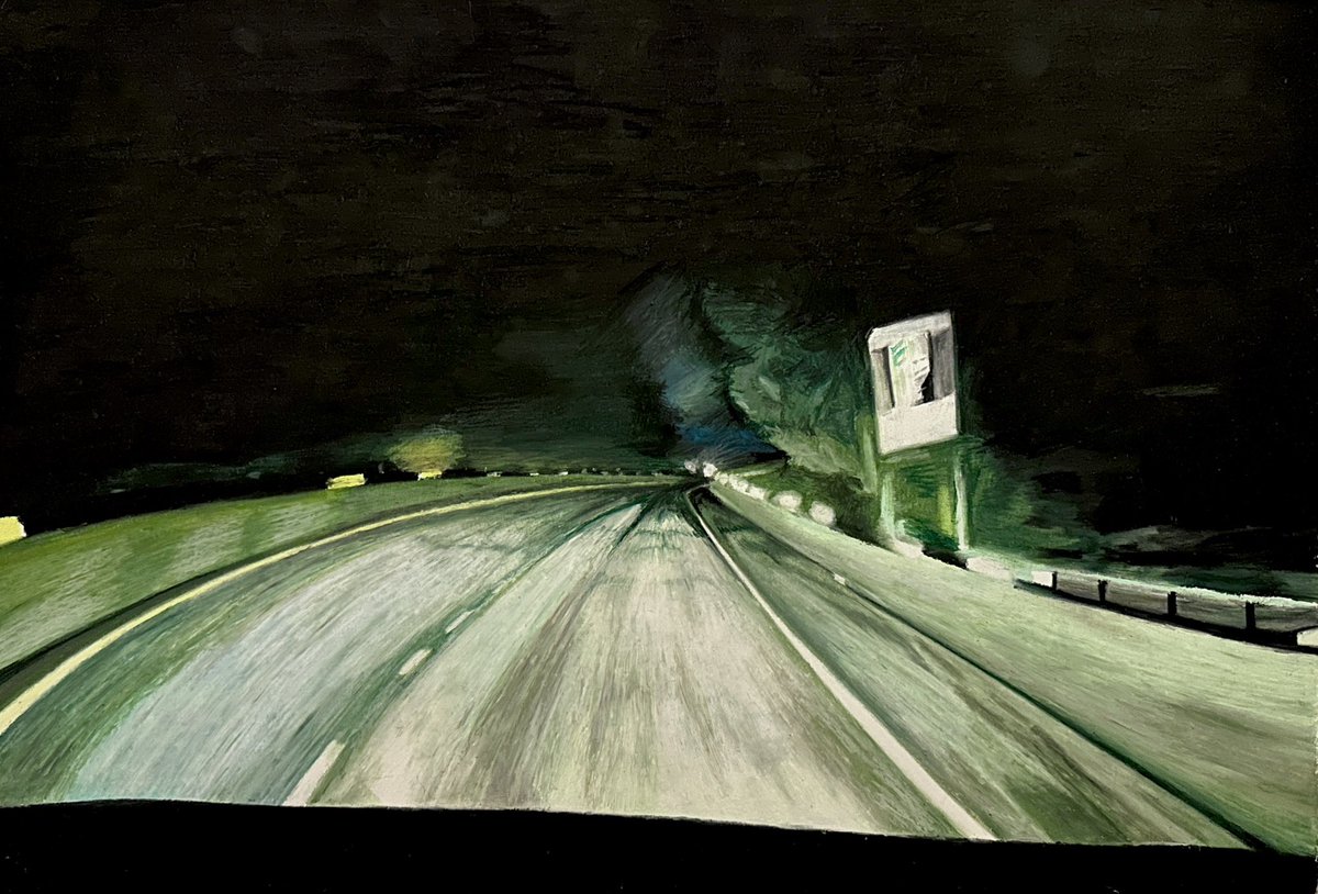 naogardunoyou's tweet photo. funeral procession (miss you forever) I - IV, 2024, oil pastel on paper. https://t.co/BJ23uFUIev