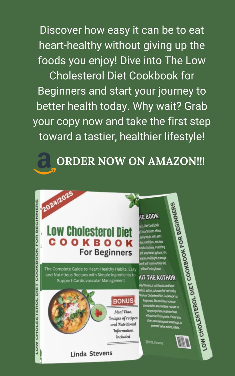 Transform your heart health without sacrificing flavor! 🌿🍽️ Grab The Low Cholesterol Diet Cookbook for Beginners by <a href="/Linda_Stevens27/">Linda Stevens</a>  for easy, tasty recipes and a 14-day meal plan. Gluten-free &amp; vegetarian options included! #HealthyEating #Cookbook #mustread #writerscommunity