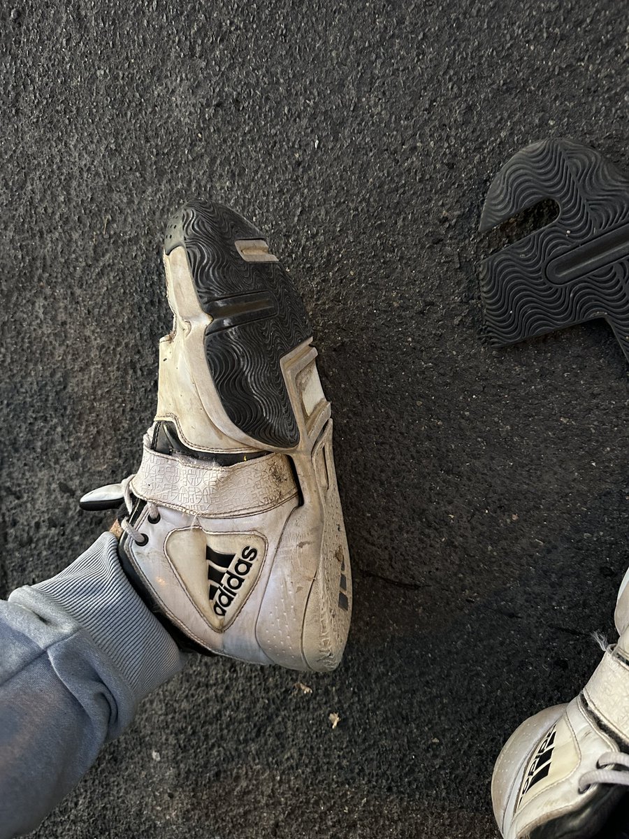 JamesZehren's tweet photo. Hey @adidasHoops after about 15 years of wear &amp; tear, my T-Mac’s finally gave out. 

They might be a bit out of warranty, but any chance you can help a guy out?

@adidas | @Tmac_213 https://t.co/pZN4CNrp0Q