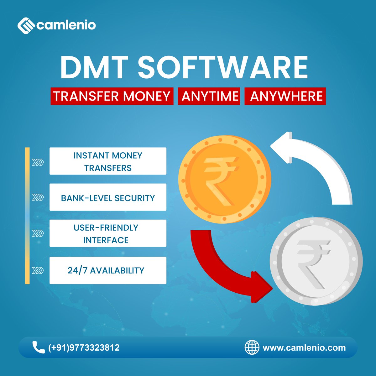 camlenio's tweet image. 💸 𝐒𝐢𝐦𝐩𝐥𝐢𝐟𝐲 𝐌𝐨𝐧𝐞𝐲 𝐓𝐫𝐚𝐧𝐬𝐟𝐞𝐫𝐬 𝐰𝐢𝐭𝐡 𝐂𝐚𝐦𝐥𝐞𝐧𝐢𝐨’𝐬 𝐃𝐌𝐓 𝐒𝐨𝐟𝐭𝐰𝐚𝐫𝐞!
#DMTSoftware #MoneyTransferSolutions #FintechInnovation #DomesticMoneyTransfer #Camlenio #FintechSoftware #BusinessSolutions #FinancialServices #PaymentSoftware