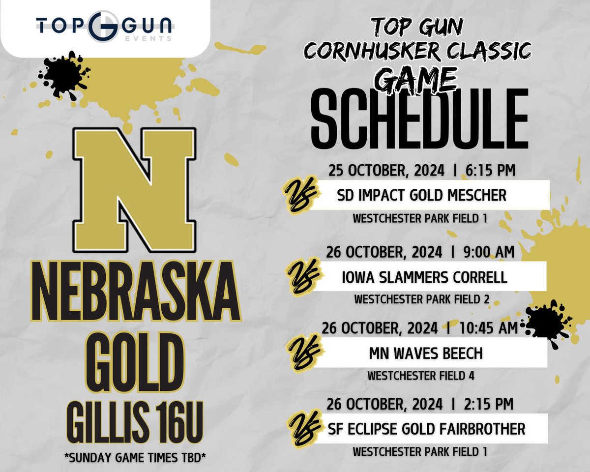 Nebraska Gold Gillis 15U (@negold09_gillis) on Twitter photo We’re getting the gang back together! 😉 Many of our girls just wrapped up their HS seasons & now we’re ready to get after it in our 1st year of 16U! Check us out this weekend at the <a href="/TopGunEvents/">Top Gun Events</a> Cornhusker Classic! We’re getting the gang back together! 😉 Many of our girls just wrapped up their HS seasons & now we’re ready to get after it in our 1st year of 16U! Check us out this weekend at the <a href="/TopGunEvents/">Top Gun Events</a> Cornhusker Classic!