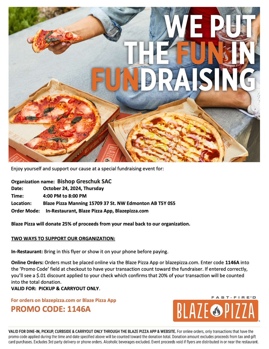 Cross Country (@ccmechanical) on Twitter photo What’s better than enjoying a delicious slice of pizza? Doing it while supporting a great cause! Bring your friends, family, and appetite to enjoy a fun-filled day while helping us raise funds for BishopGreschuk. Every slice makes a difference!
@bishopgreschuk_ecsd <a href="/BlazePizza/">Blaze Pizza</a> What’s better than enjoying a delicious slice of pizza? Doing it while supporting a great cause! Bring your friends, family, and appetite to enjoy a fun-filled day while helping us raise funds for BishopGreschuk. Every slice makes a difference!
@bishopgreschuk_ecsd <a href="/BlazePizza/">Blaze Pizza</a>