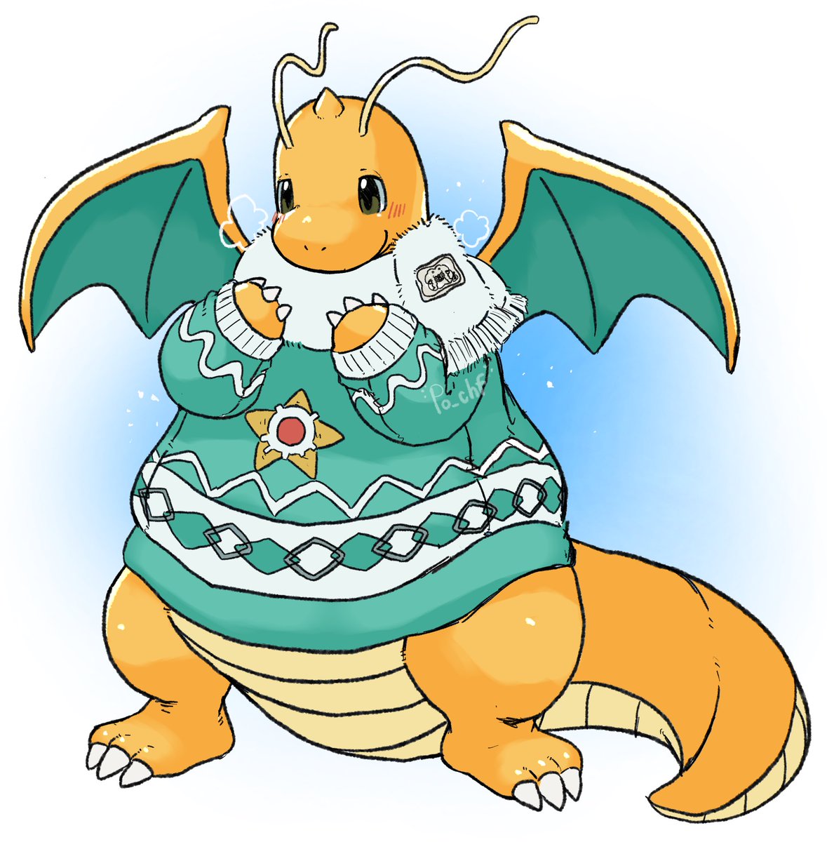 ドラゴンタイプにもあったかニット着せてあげたい