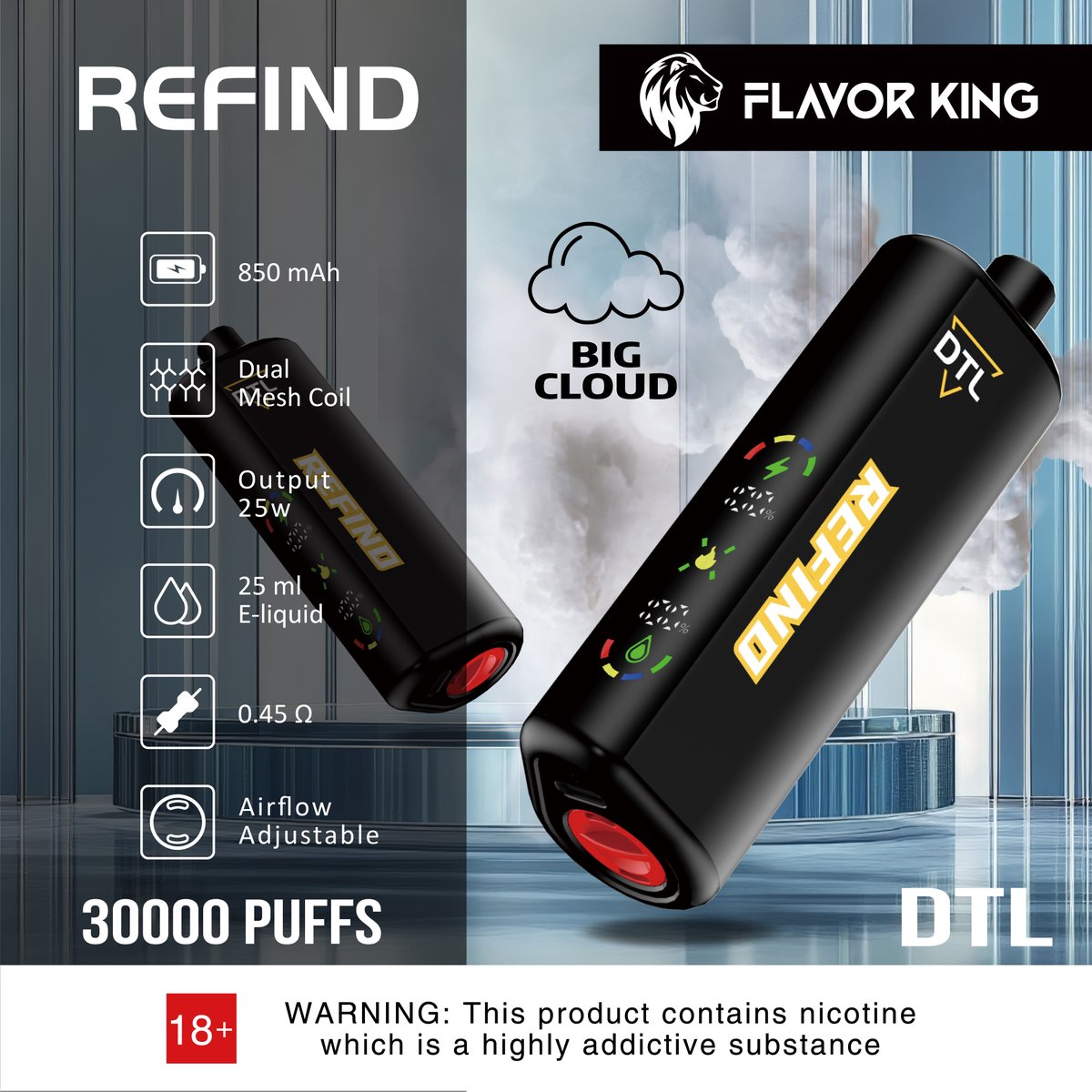 VapeSan's tweet photo. #Flavorking is newly launched🎉
Product: REFIND
Experience the power brought by the big smoke
Warning:
This product contains nicotine. Nicotine is an addictive
chemical.
Must be 21+.
#sanvape #vape #disposable #vapepen #puff #vaper #shisha #penstyle #puffs #vapes #vapes #dtl https://t.co/v74oJSjU5O