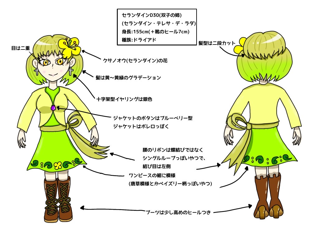 Forthcoming_Joy's tweet photo. 動画やアイコン等に使ってる子達です！
立ち絵を描いてくれたのはボクの妹です。1,2枚目がボクが描いて妹に渡した原案、3,4枚目が妹が描いてくれた立ち絵です！
双子のドライアド、「セランダインD30(姉)」と「セランダインT03(弟)」をよろしくお願いします！ https://t.co/aHkxGIHoIE