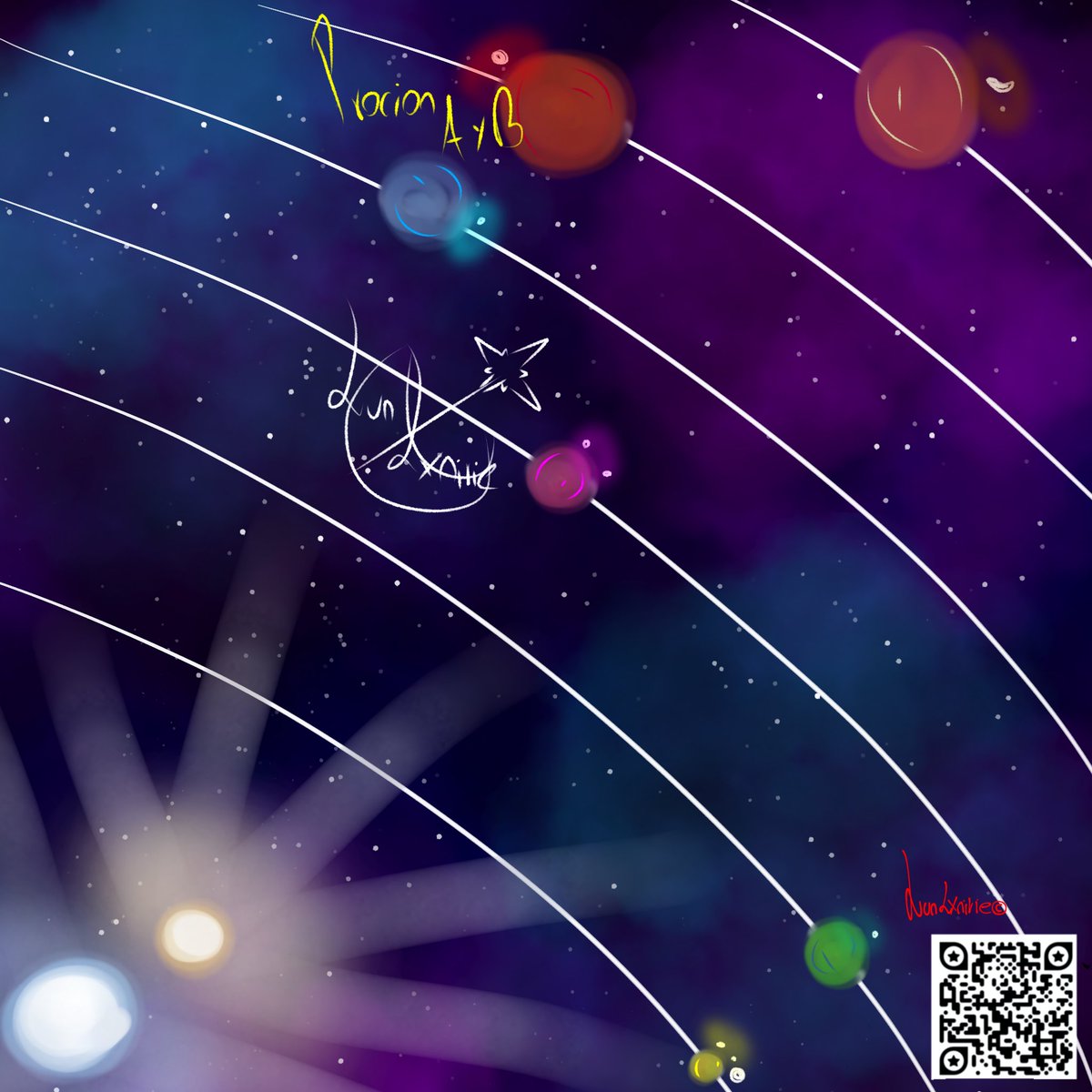 Lunlynirie's tweet photo. Avatares de las estrellas de plasma 
Procyon a y b
#astronomia #galaxia #digitalart #ibispaint #originalcharacters #originalart #originalartwork #Solar https://t.co/rVTe6WNPWV