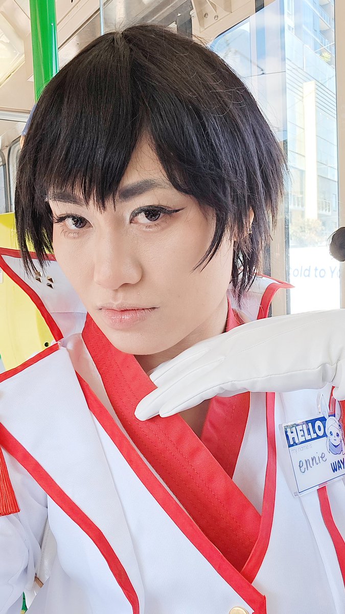 enniedraws's tweet photo. (asahi jumpscare) putting on this outfit for pax had me going through the 5 stages of grief bro https://t.co/sM40s8fp8b
