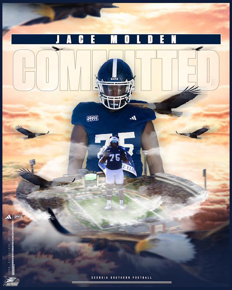 Jace Molden (@moldenjace) on Twitter photo I am blessed to say I have committed to Georgia Southern ‼️‼️<a href="/GSAthletics_FB/">Georgia Southern Football</a> @On3Recruits <a href="/CoachZLankford/">Zach Lankford</a> <a href="/rockerlee229/">The Rocker Lee</a> <a href="/john_flath/">John Flath</a> <a href="/CoachThompson05/">Jonathan Thompson</a> <a href="/jeffhunter_97/">Jeff Hunter</a> <a href="/GSCoachHelton/">Clay Helton</a> I am blessed to say I have committed to Georgia Southern ‼️‼️<a href="/GSAthletics_FB/">Georgia Southern Football</a> @On3Recruits <a href="/CoachZLankford/">Zach Lankford</a> <a href="/rockerlee229/">The Rocker Lee</a> <a href="/john_flath/">John Flath</a> <a href="/CoachThompson05/">Jonathan Thompson</a> <a href="/jeffhunter_97/">Jeff Hunter</a> <a href="/GSCoachHelton/">Clay Helton</a>