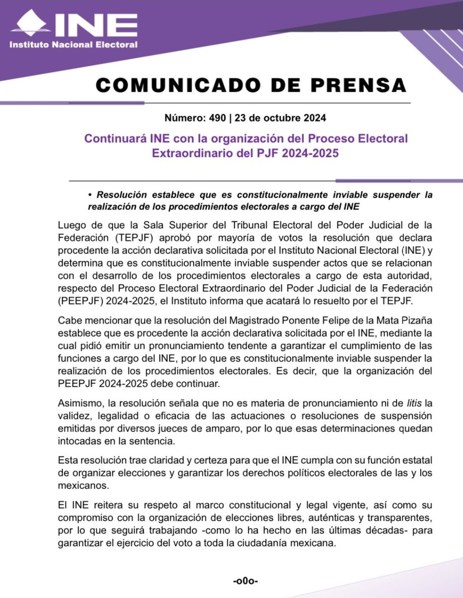 catrina_nortena's tweet image. #ULTIMAHORA 
🚨 GOLPE MORTAL a Norma Piña y a su Pandilla

El @INEMexico informa que continuará con la Elección de Ministros, Magistrados y Jueces para el próximo Junio.

Me encantan los finales felices...