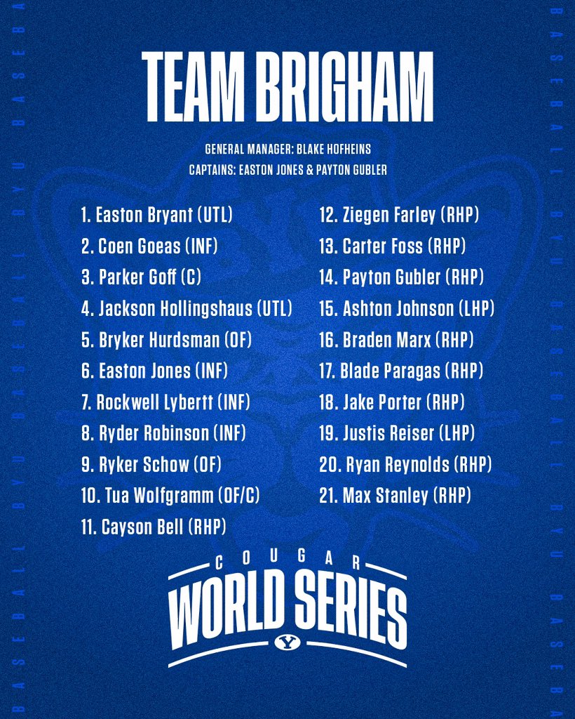 Join us this weekend for the first annual Cougar World Series 🤙