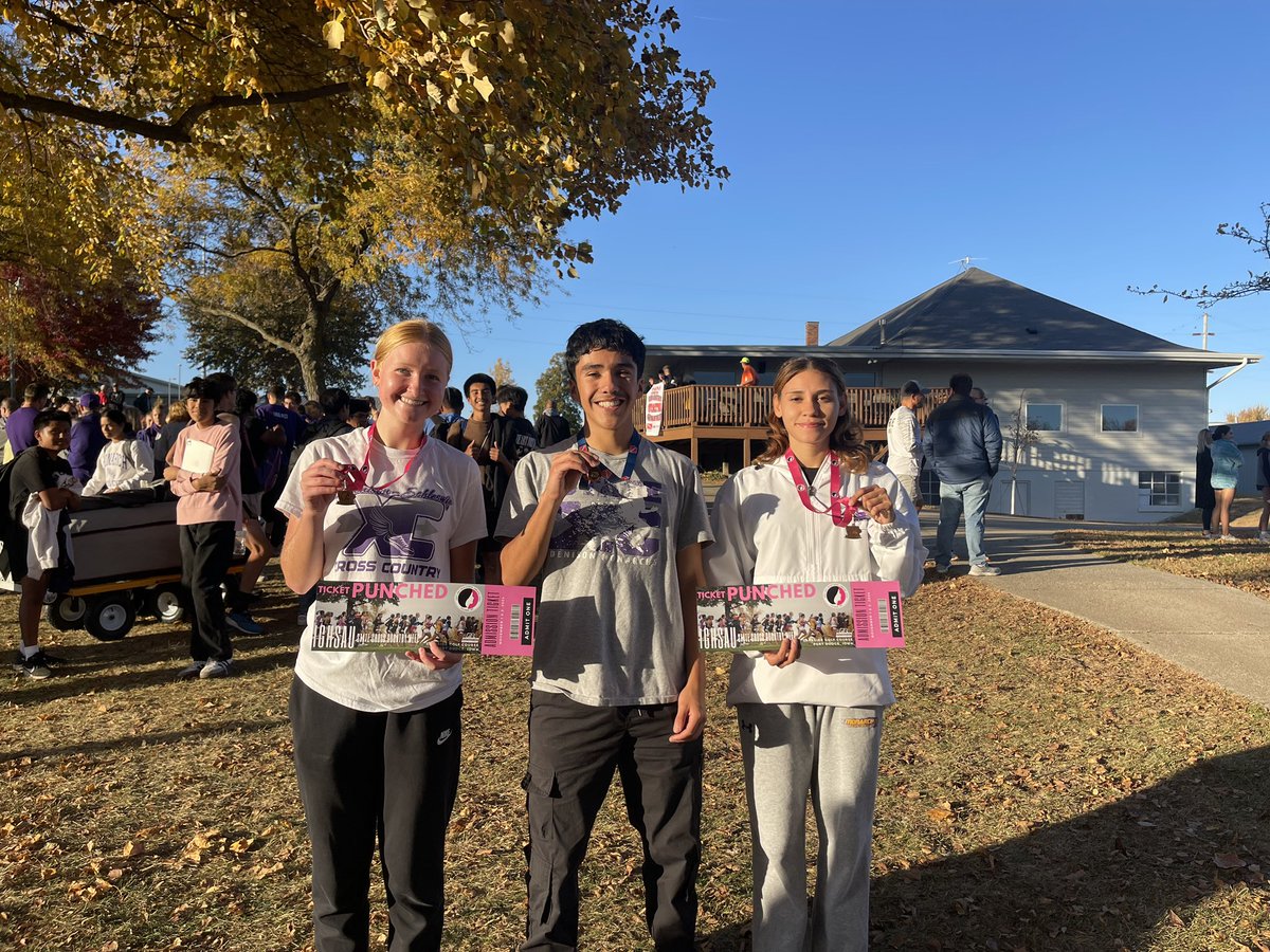 Congratulations to Lola Mendlik (4-Time State Qualifier), Alexa Tremblay (2-Time State Qualifier), and Kevin Sanchez (1st Time State Qualifier) for making the 2024 State XC Championship race in Fort Dodge!! State Races are Fri., Nov. 1 at 10:30 and 11:15.