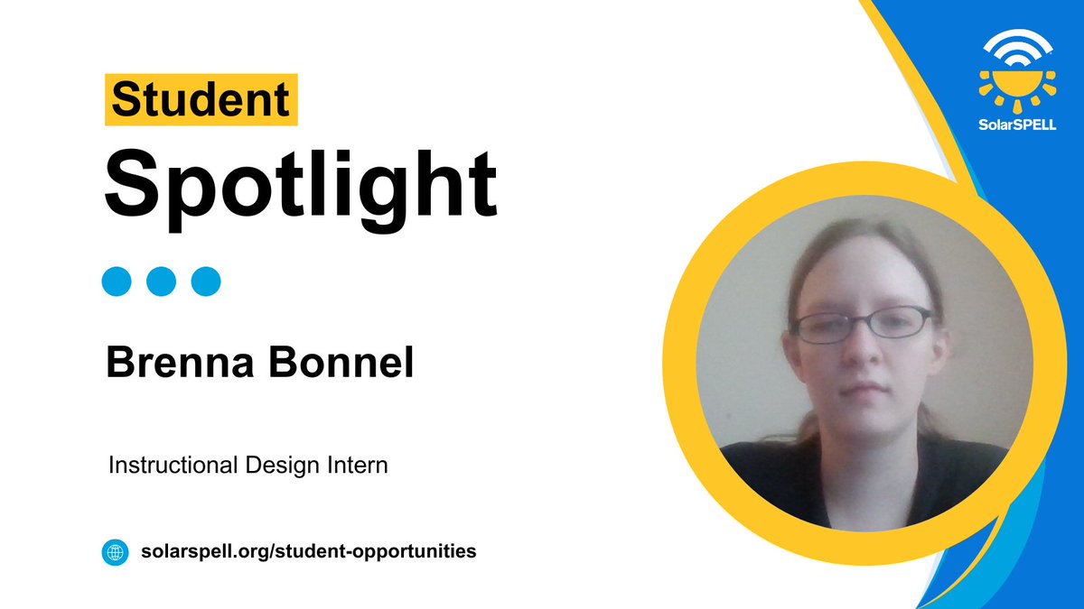 ASU SolarSPELL Initiative (@solarspell) on Twitter photo Meet Brenna, a master's student in <a href="/asueducation/">ASU Mary Lou Fulton College</a>'s Learning Design & Technologies program. She's currently building an #eLearning course on misinformation to help SolarSPELL users learn more about how to avoid the pitfalls of mis- and disinformation. Thank you, Brenna! Meet Brenna, a master's student in <a href="/asueducation/">ASU Mary Lou Fulton College</a>'s Learning Design & Technologies program. She's currently building an #eLearning course on misinformation to help SolarSPELL users learn more about how to avoid the pitfalls of mis- and disinformation. Thank you, Brenna!