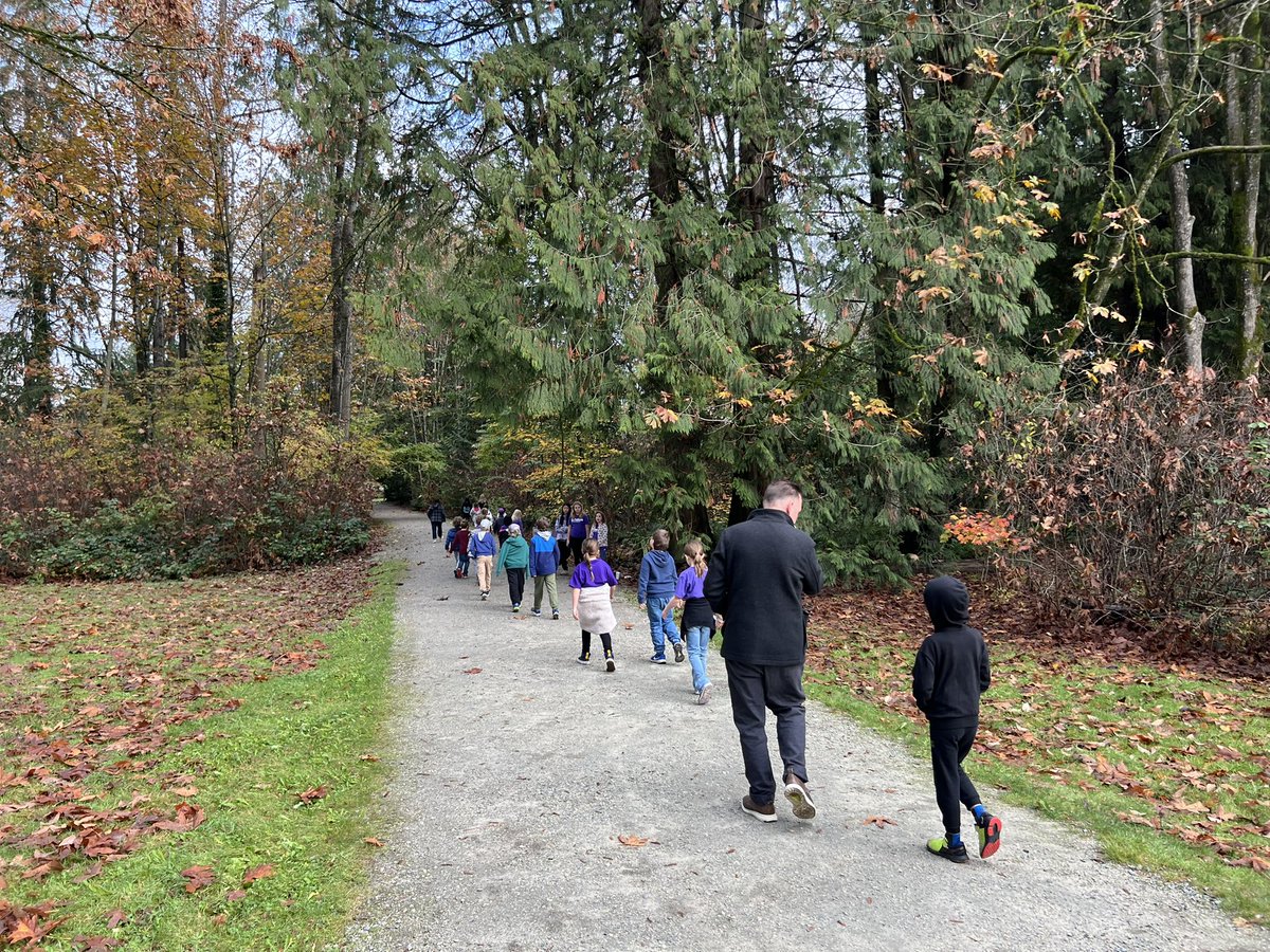 BeingKulvir's tweet photo. I joined the @lynnmour44 students, teachers &amp; admin as they took part in the @downiewenjack “Walk for Wenjack” as a legacy school. Ms Schafer’s Gr 6/7s class led the walk and setup signs sharing Chanie’s story. It’s inspiring to see students raise awareness and #DoSomething 🧡 https://t.co/lZONf3IClD