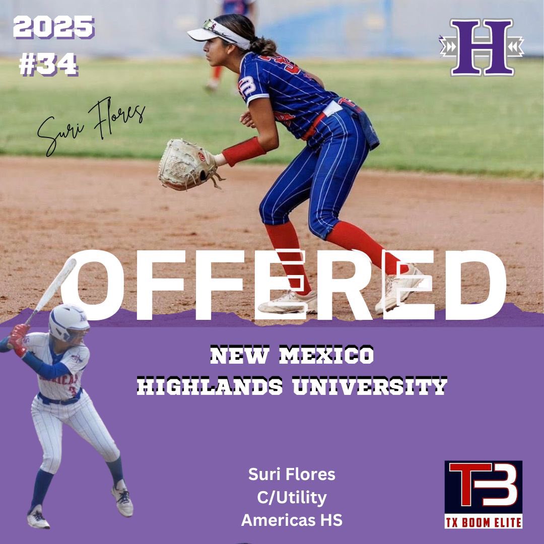 Suri Flores (@suriflores3406) on Twitter photo Thank you Coach Benjamin. I had a great visit, learning about the campus and softball program. I am blessed to be given an opportunity to continue my academic and athletic career at New Mexico Highlands Univeristy. Go Cowgirls!💜🤍
<a href="/NMHUSoftball/">New Mexico Highlands Softball</a> <a href="/TEXASBOOMELITE/">TEXAS BOOM ELITE (Sepi)</a> <a href="/AHS_BlazersSB/">Americas Softball</a> Thank you Coach Benjamin. I had a great visit, learning about the campus and softball program. I am blessed to be given an opportunity to continue my academic and athletic career at New Mexico Highlands Univeristy. Go Cowgirls!💜🤍
<a href="/NMHUSoftball/">New Mexico Highlands Softball</a> <a href="/TEXASBOOMELITE/">TEXAS BOOM ELITE (Sepi)</a> <a href="/AHS_BlazersSB/">Americas Softball</a>