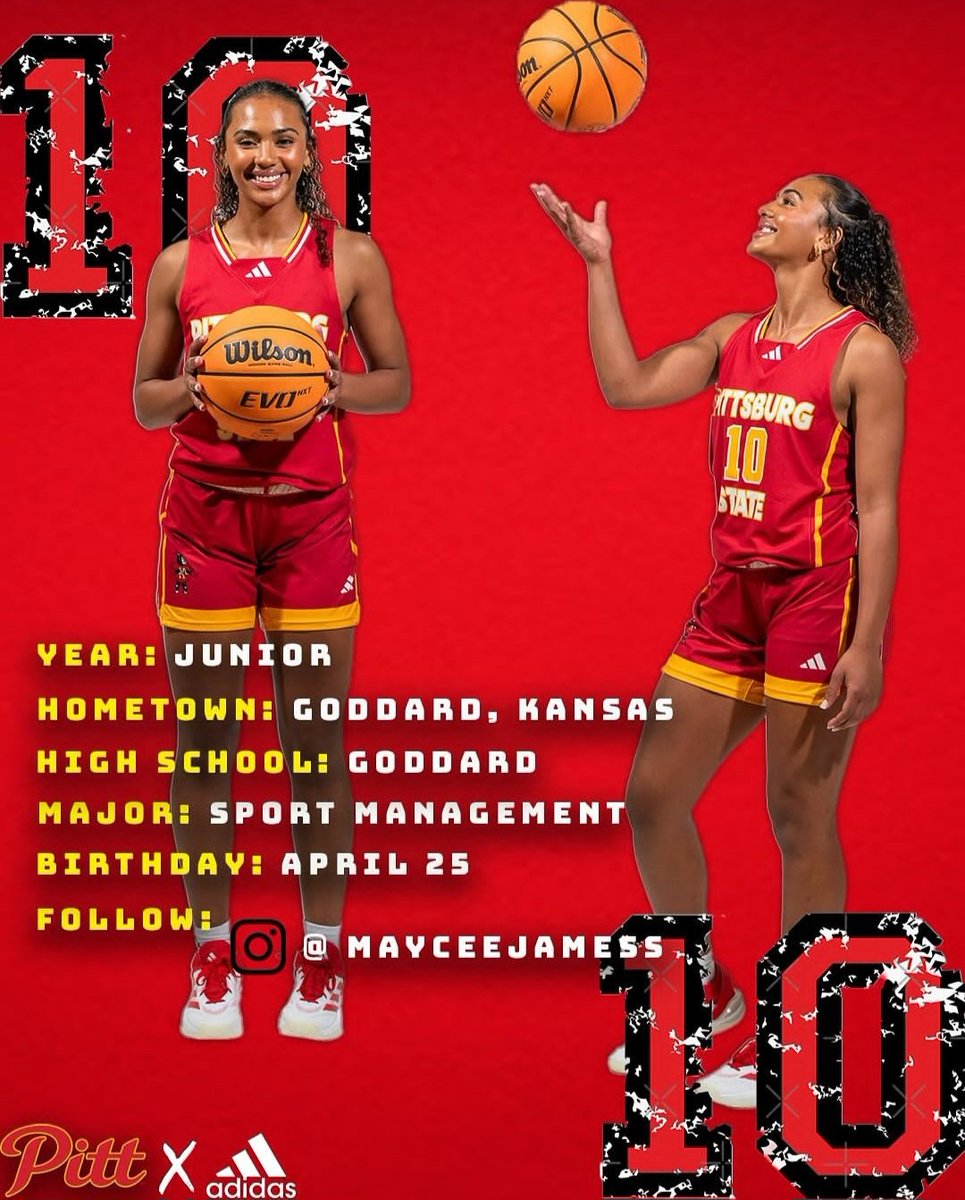 Goddard High School Alum, Maycee James, 10 Days away from Collegiate Action while sporting the #10 for the Pitt State Gorillas. Once a Lion Always a Lion! Good Luck this Season!
