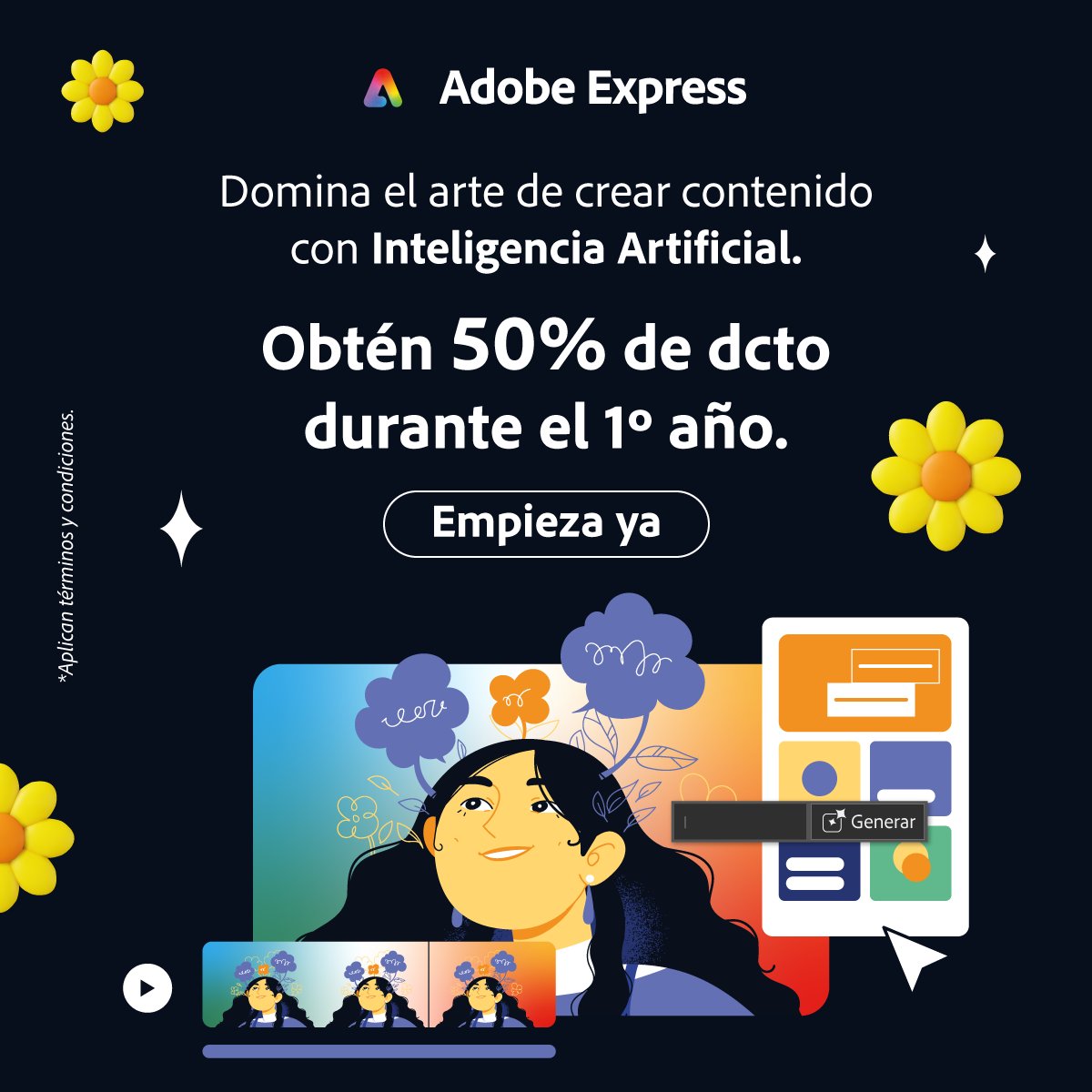 grupodeco's tweet image. Domina la IA y crea como un profesional. ¡50% de descuento el primer año!