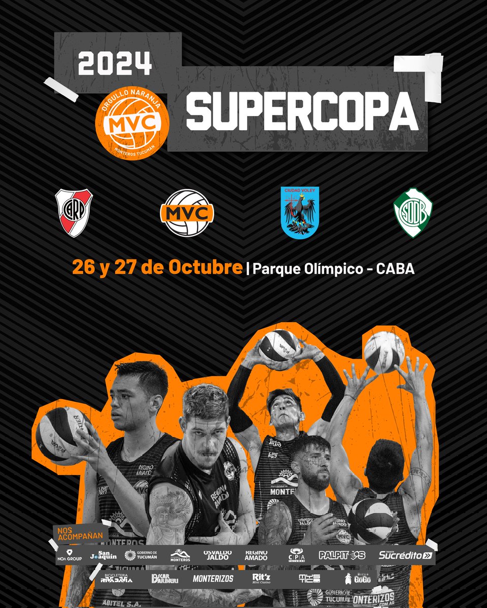 #SuperCopaACLAV Lusqtoff 🏐 |  Monteros Vóley listo para el gran desafío

📆 Semifinal 1: Sábado 26/10 - 17:00: Monteros Vóley vs. River Plate

✅ El domingo será el turno de las instancias finales, donde lucharemos por el podio 🏆

😍 Nace una nueva ilusión

#OrgulloNaranja 🧡