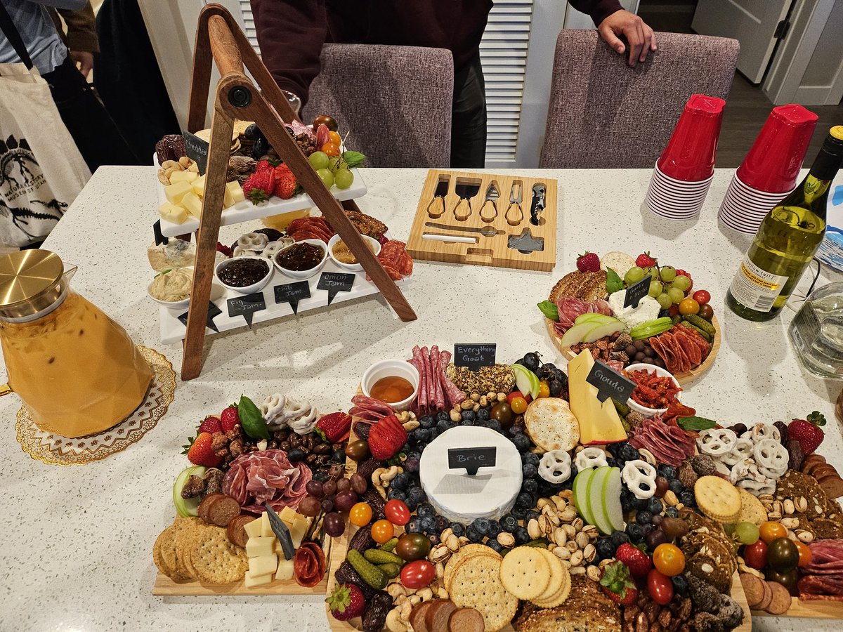 NERVES_Lab's tweet image. Last night the NERVES Lab got together for a games night! We had too much fun and forgot to take photos. We did take some of this charcuterie spread, though. 

Can you spot it?