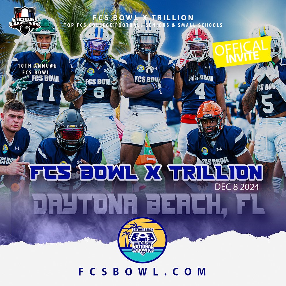 Nicholas Burgess (@7nburgess) on Twitter photo Excited to have received an invite to the FCS Bowl ‼️ <a href="/FCSBOWL/">TRILLION FCS BOWL</a> <a href="/CoachPalazz/">Coach 🅿️alazz</a> Excited to have received an invite to the FCS Bowl ‼️ <a href="/FCSBOWL/">TRILLION FCS BOWL</a> <a href="/CoachPalazz/">Coach 🅿️alazz</a>