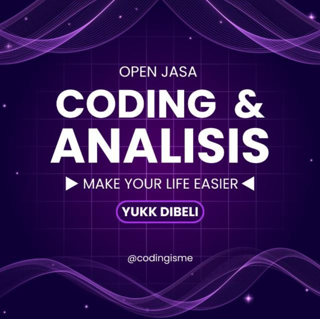 codingisme's tweet image. Open joki tugas quiz uts uas realtime Informatika
- coding pembuatan All Website
- Uml : use case, activity & sequence, class dll
- proposal, laporan skripsi
- Diagram UML/DFD/Flowchart 
- Database 
#jokiweb #jokiinformatika #zonajajan #zonauang