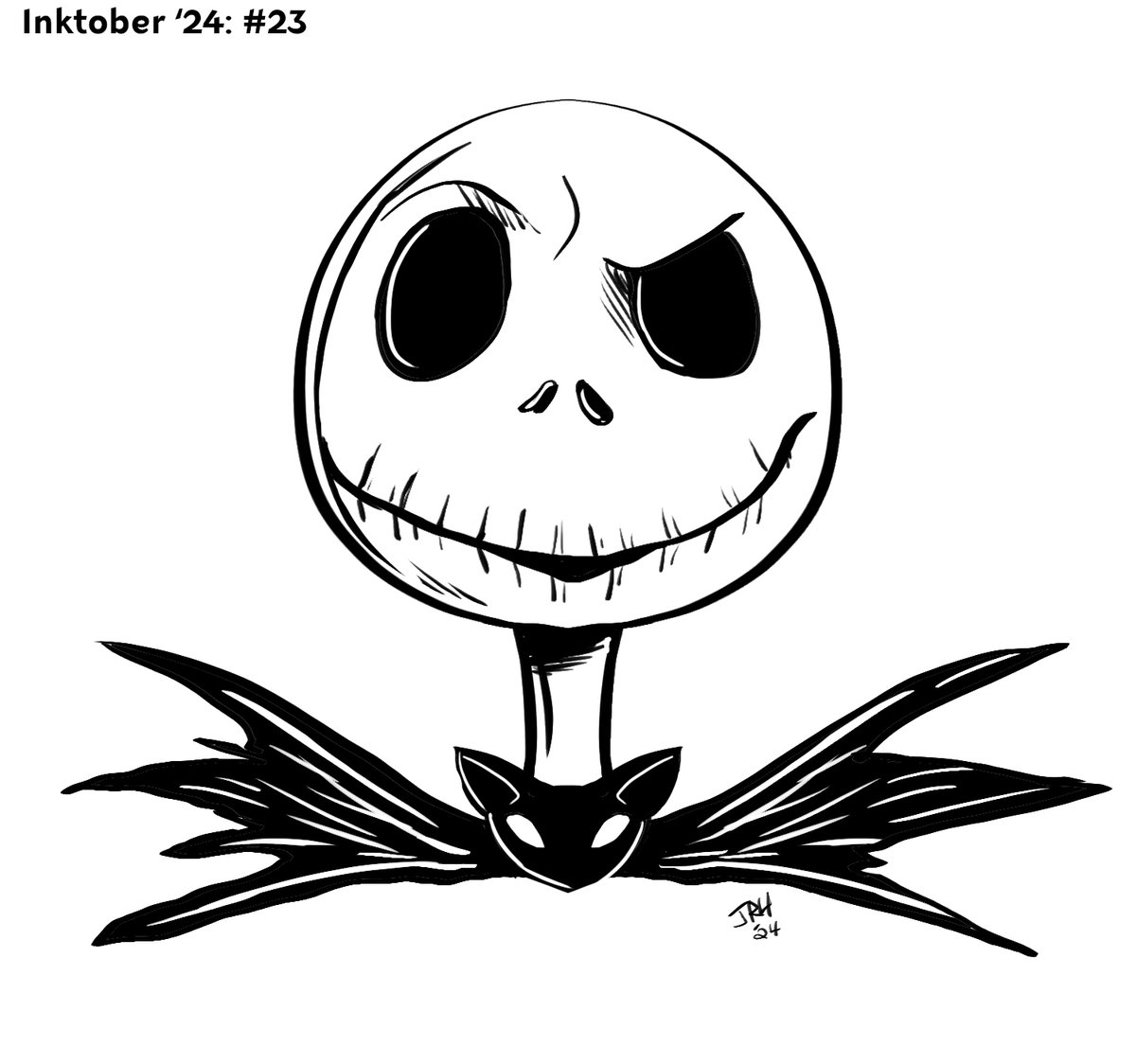 Inktober '24 #23: Jack Skellington

Not a whole lot of time today for Inktober, so I thought I'd keep things simple!
#inktober #Halloween
