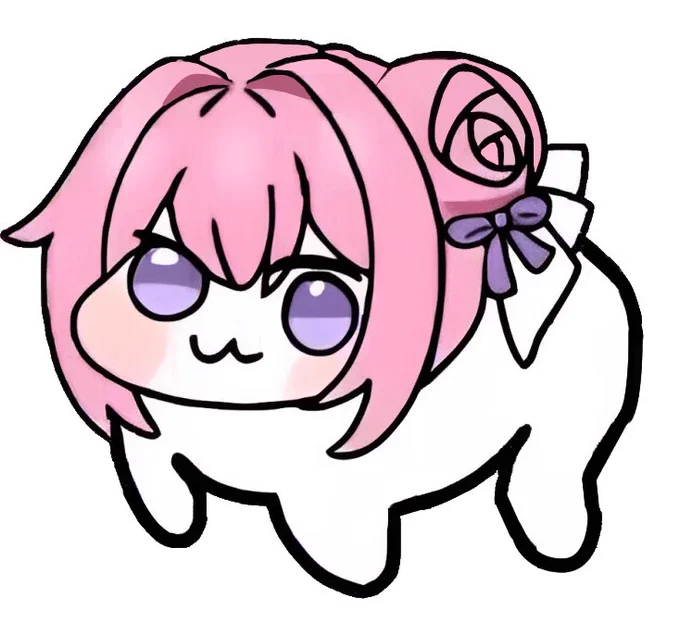 なぜdoroは可愛いのか?①ピンク色の髪②つぶらなひとみ③猫口④赤みのあるぷくぷくほっぺ⑤真っ白で丸い身体⑥短い手足ふわふわの小型犬みたいな要素あるからなんだよな 