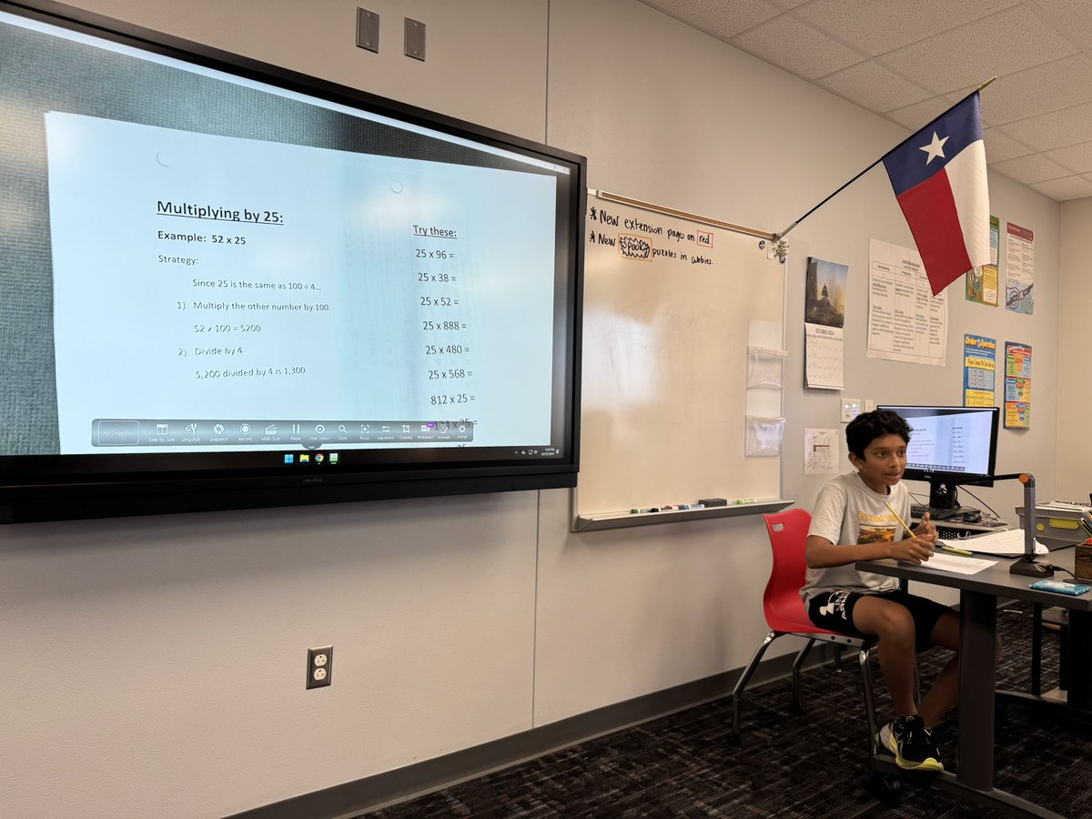 We had our first UIL number sense meeting and students volunteered to teach some tricks! #thePrestonPride