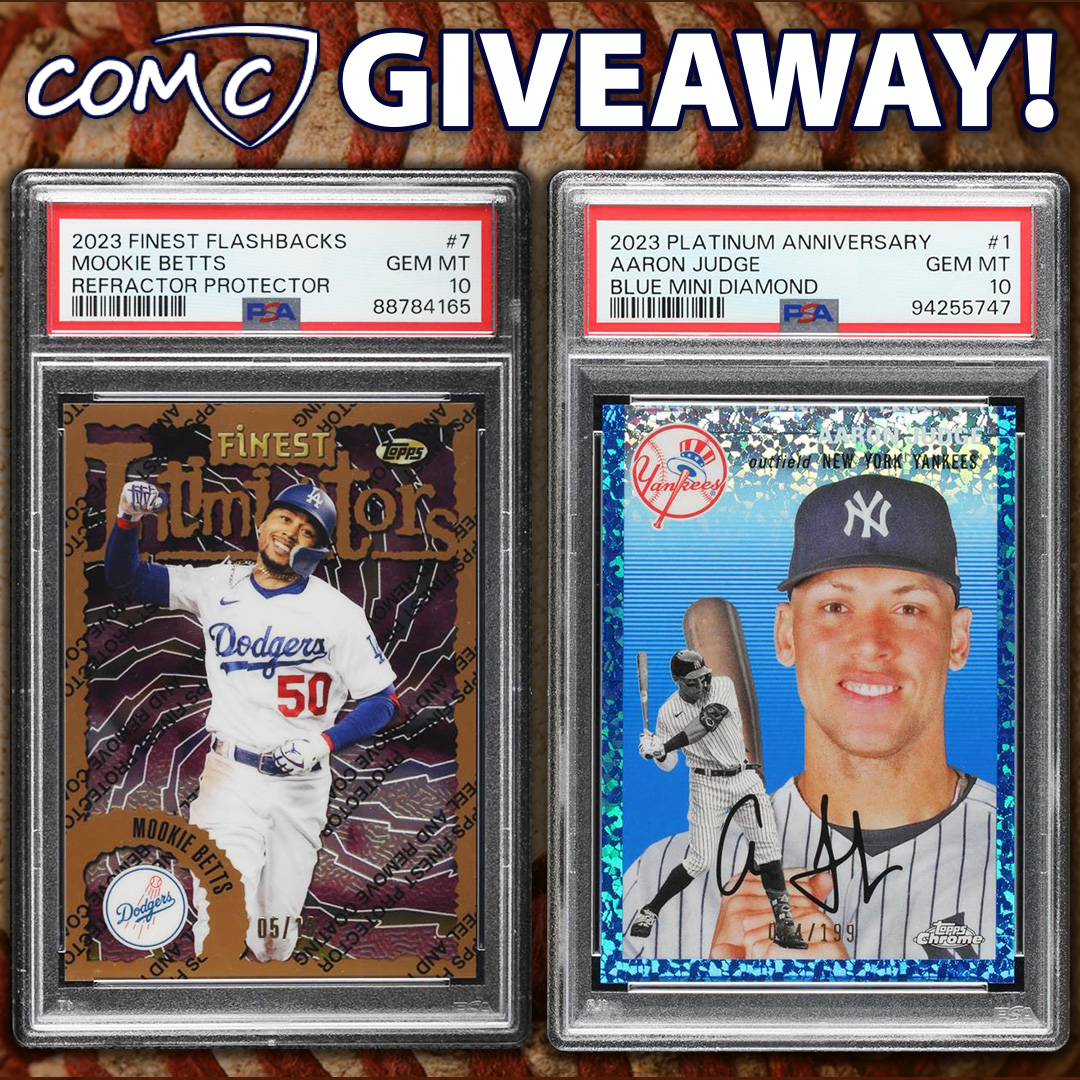 ⚾  COMC #MLB GIVEAWAY! ⚾ Like, follow, repost, and COMMENT: Who will win the World Series and in how many games? 🏆 You could win one of these 2 prize cards! Contest ends October 25th at 11:59 PM PST. Winners will be chosen randomly and must have a COMC account.