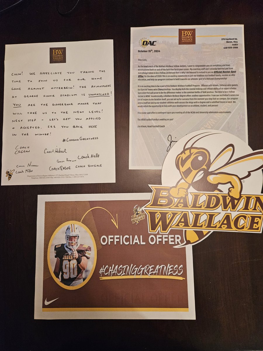 Colin Starling (@colinstarling7) on Twitter photo I am grateful to receive my first offer from <a href="/BWFootball_/">Baldwin Wallace Football</a> !! Thank you <a href="/CoachHilvert/">Jim Hilvert</a> for the letter and the opportunity!
<a href="/Go_Panthers_FB/">Norton Panther Football</a> <a href="/nhsath_insider/">Norton Panthers Athletics Insider</a> <a href="/AdairCoach/">Bill Adair</a> <a href="/JoshuaHammer55/">Joshua Hammerschmidt</a> <a href="/19themachine/">matt white</a> <a href="/RageRhino1241/">Keith Shinn</a> I am grateful to receive my first offer from <a href="/BWFootball_/">Baldwin Wallace Football</a> !! Thank you <a href="/CoachHilvert/">Jim Hilvert</a> for the letter and the opportunity!
<a href="/Go_Panthers_FB/">Norton Panther Football</a> <a href="/nhsath_insider/">Norton Panthers Athletics Insider</a> <a href="/AdairCoach/">Bill Adair</a> <a href="/JoshuaHammer55/">Joshua Hammerschmidt</a> <a href="/19themachine/">matt white</a> <a href="/RageRhino1241/">Keith Shinn</a>
